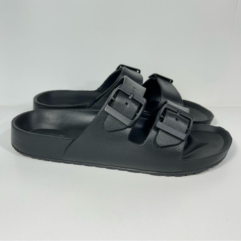 Aquatherm Slip On Double Strap Adjustable Buckle Slides Sandals; Women’s Size 10